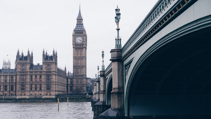 Big Ben and Westminster Bridge over the River Thames in London
