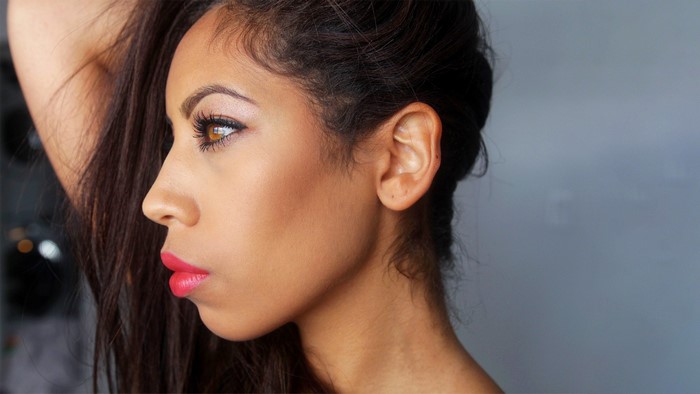 Chia Habte in profile, close-up portrait