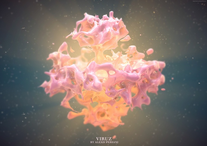 Abstract 3D virus model in 4K