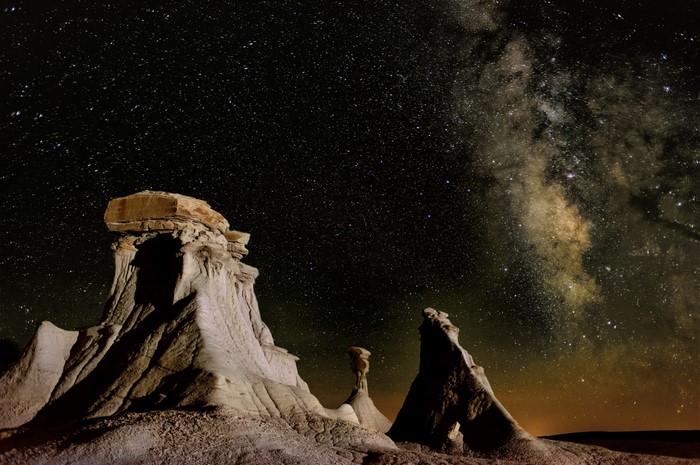 Bisti/De-Na-Zin Wilderness, New Mexico, USA at Night