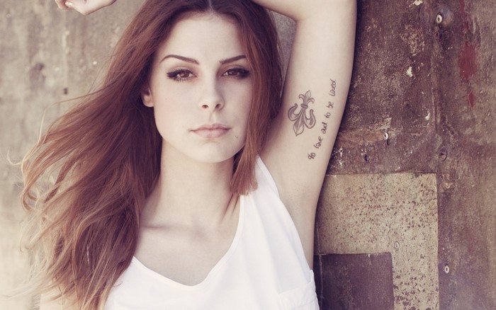 Lena Meyer Landrut with tattoo on arm