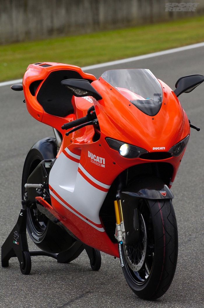 Ducati Desmosedici RR motorcycle on a race track