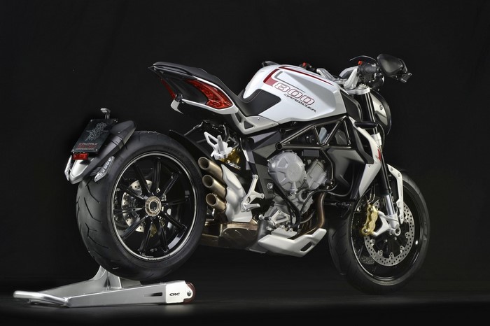 MV Agusta Dragster 800 motorcycle on a stand