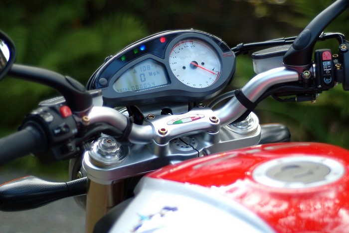 MV Agusta motorcycle dashboard and handlebars
