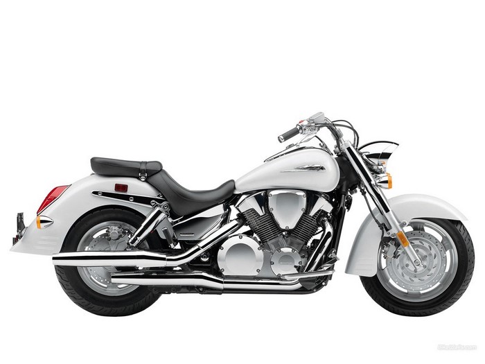 White Honda Cruiser Motorcycle