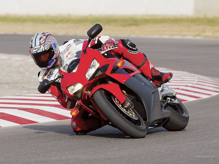 Honda CBR Motorcycle Racer on Track