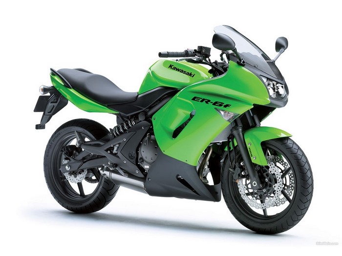 Green Kawasaki ER-6f motorcycle
