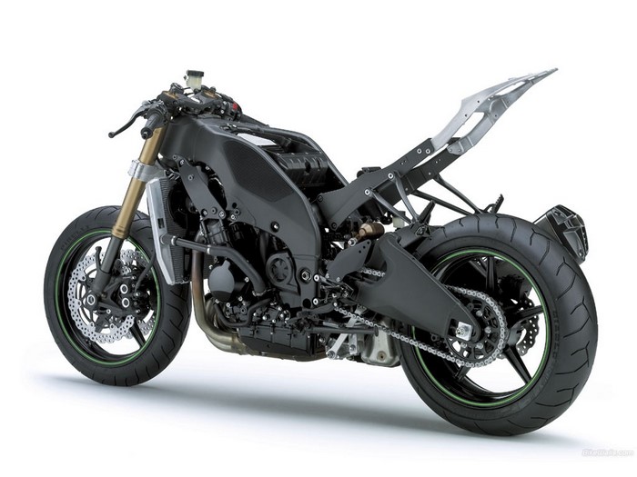 Kawasaki motorcycle chassis and wheels