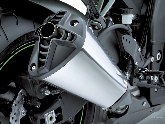 Kawasaki motorcycle exhaust system detail