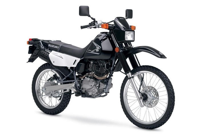 Black Suzuki DR-Z dual-sport motorcycle