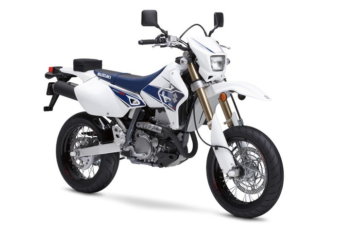 White Suzuki DR-Z400SM Supermoto Motorcycle