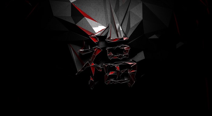 Abstract low poly Chinese character 'Fu'