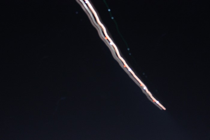 Abstract light trails in the night sky