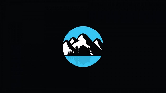 Minimalist mountain and cabin logo