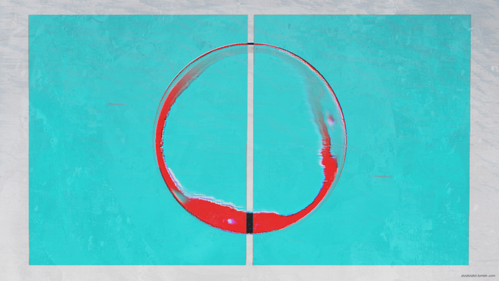 Abstract circle with red and blue colors