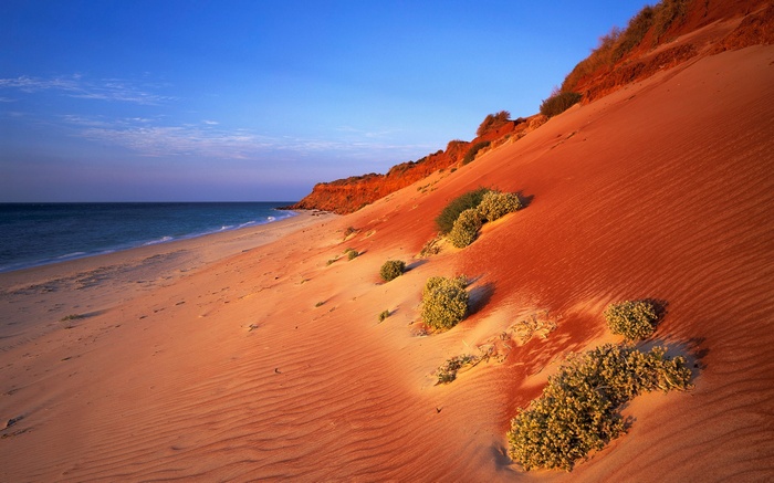 Red sand dunes and ocean at Cable Beach, Western Australia