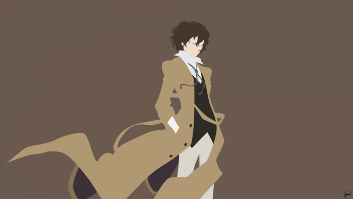 Dazai Osamu from Bungou Stray Dogs minimalist illustration