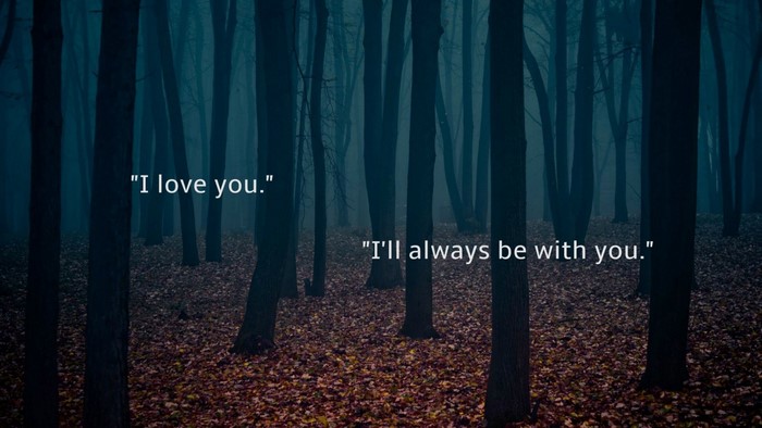 Two quotes in a dark forest