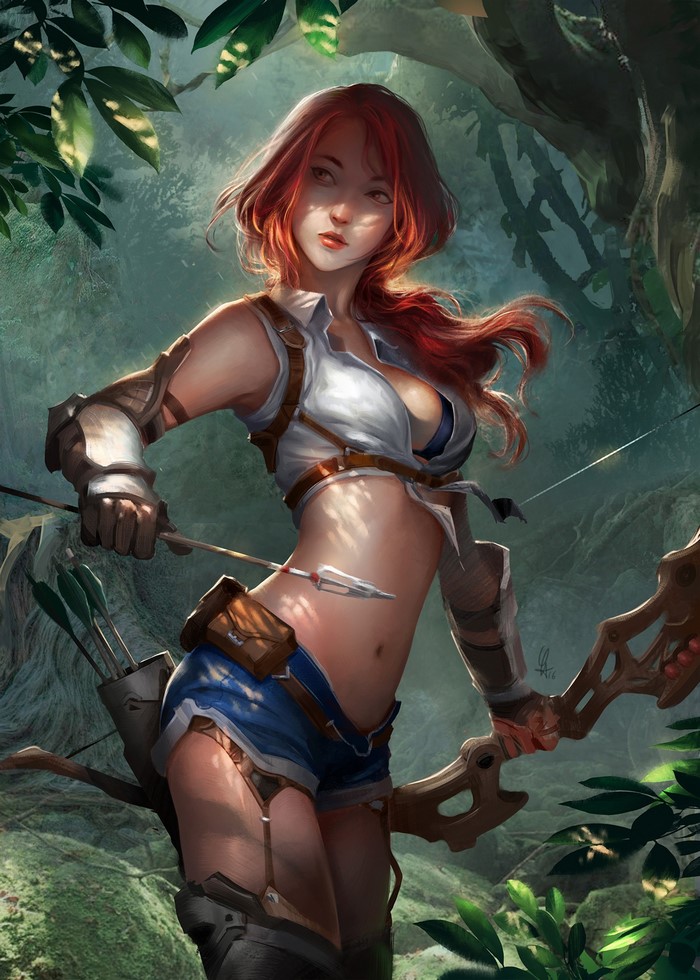 Fantasy Archer Woman in a Jungle