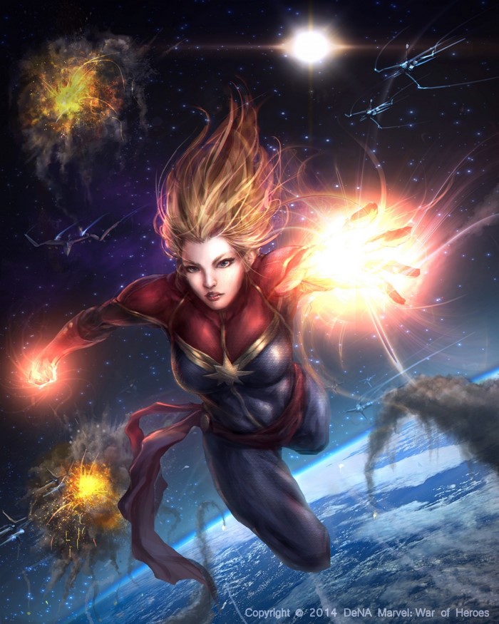Captain Marvel from Marvel Comics in Space