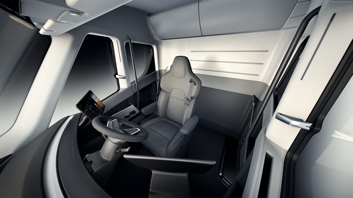 Interior of a Tesla Semi Truck