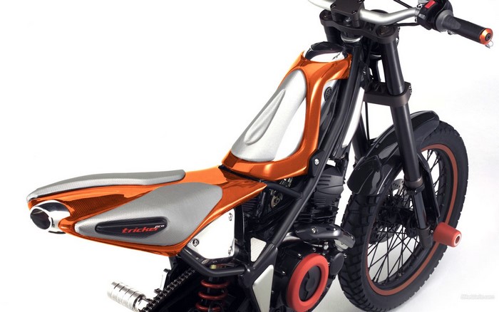 Orange and silver custom motorcycle