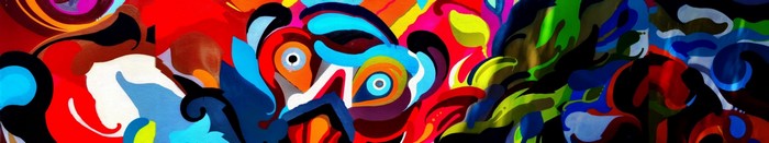Abstract colorful painting with psychedelic art style
