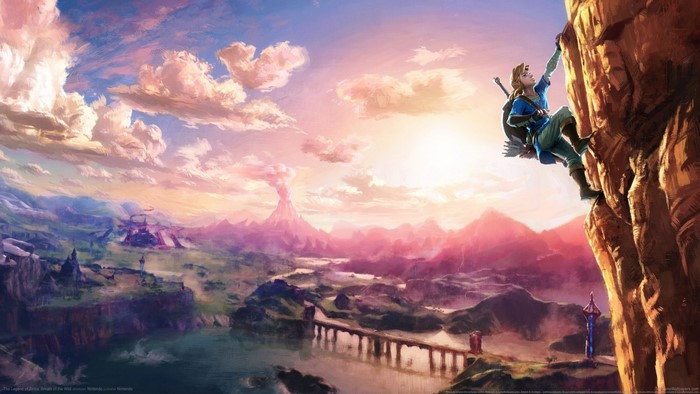 Link climbing a cliff in The Legend of Zelda: Breath of the Wild