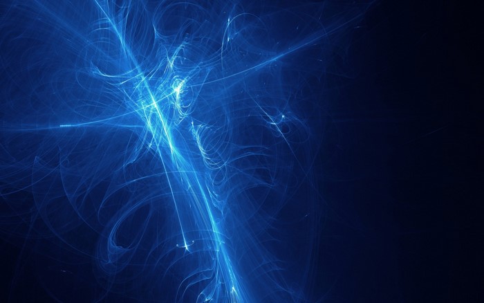 Abstract blue fractal lightning energy