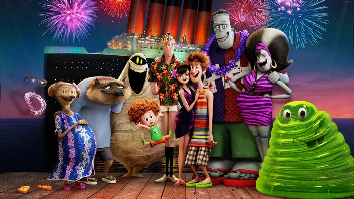 Hotel Transylvania 3: Summer Vacation characters on a cruise ship deck