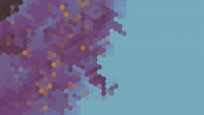 Hexagonal abstract pattern with purple and blue colors