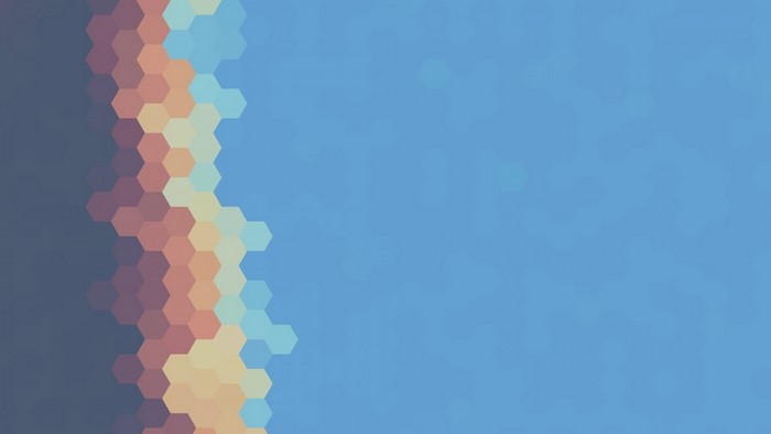 Abstract geometric pattern of hexagons in various colors
