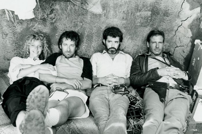 Steven Spielberg, George Lucas, Harrison Ford, and Kate Capshaw