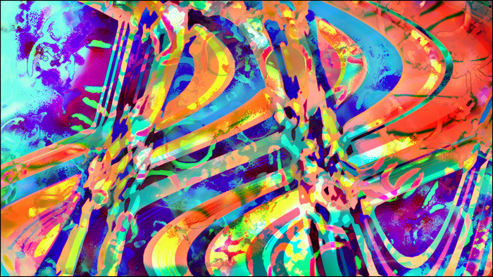 Vibrant Psychedelic Abstract Digital Art