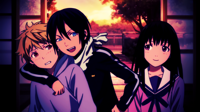 Yato, Yukine, and Hiyori from Noragami