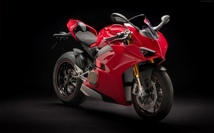 Red Ducati Panigale V4 S Motorcycle 4K