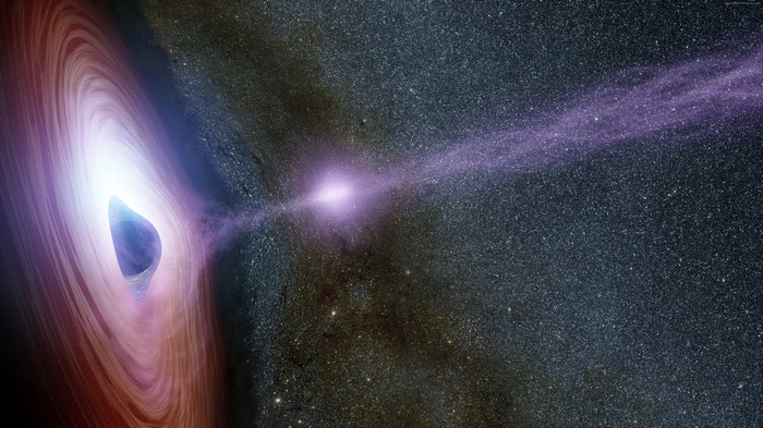 Black Hole with Jet in Space 4K