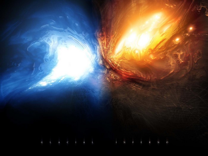 Glacial Inferno abstract space nebula