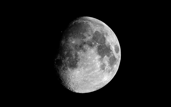 The Moon in black and white