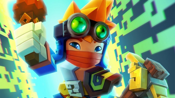 Character from SkySaga with goggles and mask