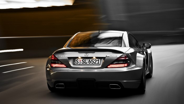 Mercedes-Benz SL 65 AMG driving on a road