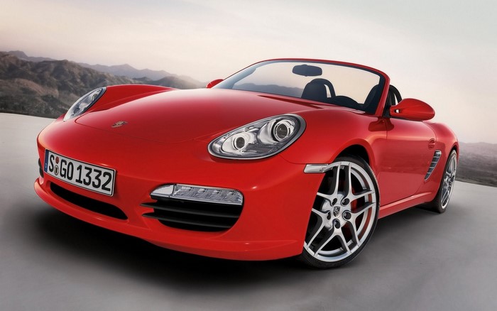 Red Porsche Boxster convertible sports car