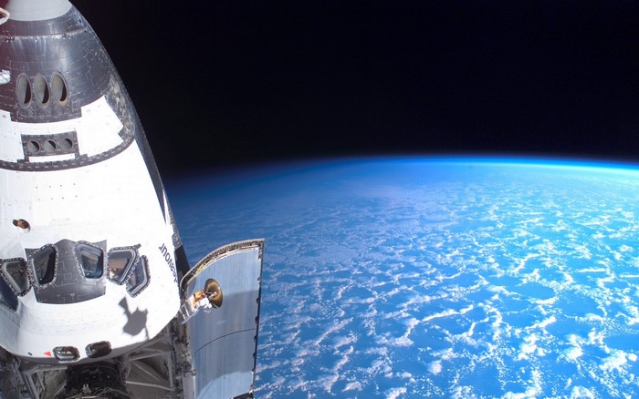 Space Shuttle Orbiting Earth