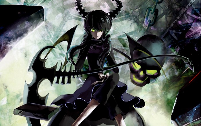 Black Rock Shooter with scythe and skull