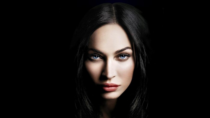 Megan Fox Intense Portrait with Dark Background