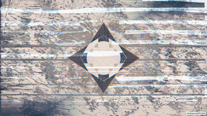 Abstract Glitch Art Diamond Shape