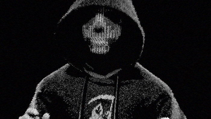 DedSec skull hoodie in black and white