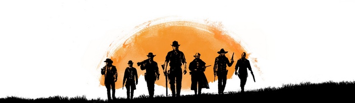 Red Dead Redemption 2 poster with group of cowboys