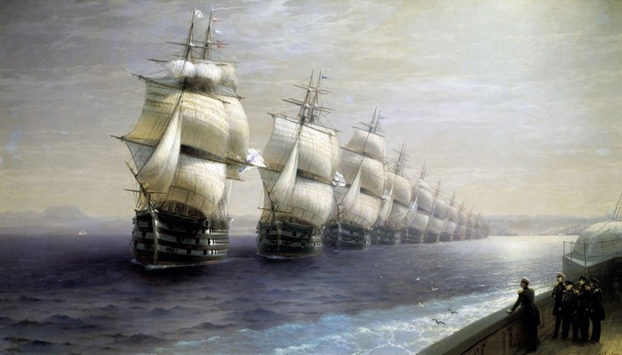 Ivan Aivazovsky's Classic Sailing Ships at Sea