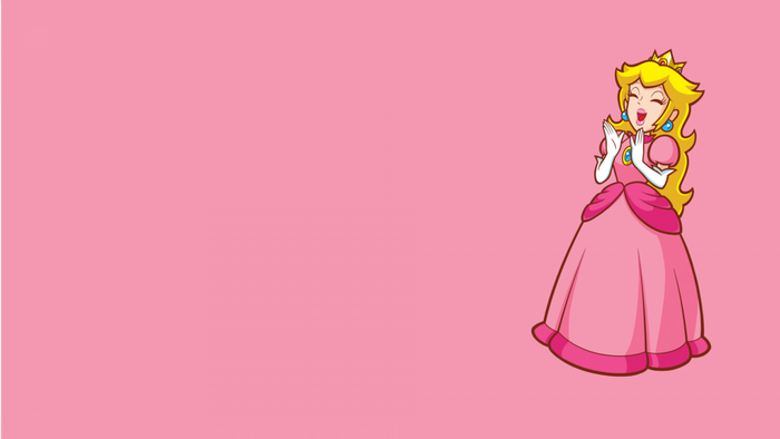 Princess Peach Smiling in Pink Dress from Super Mario